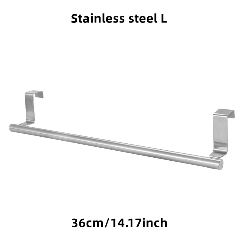 Over-Door Towel Rack – Stainless Steel Hanging Towel Bar (1/2pcs)