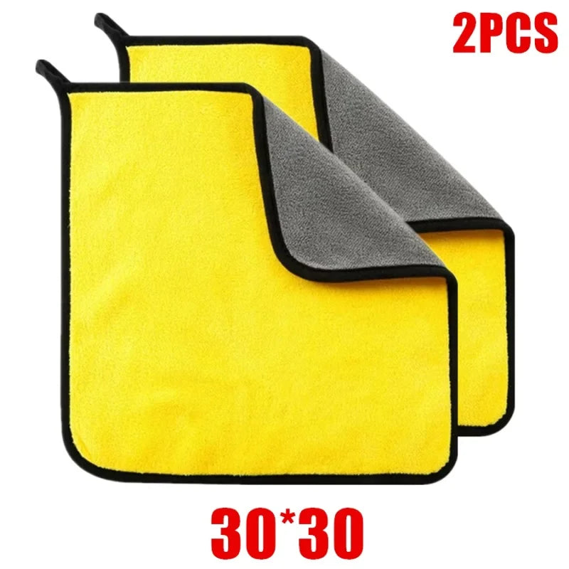 6-Piece Microfiber Car Cleaning Towels – Thick Double-Layer Drying Cloths