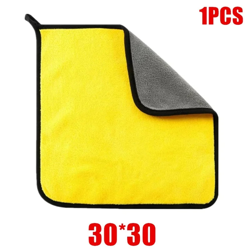 6-Piece Microfiber Car Cleaning Towels – Thick Double-Layer Drying Cloths