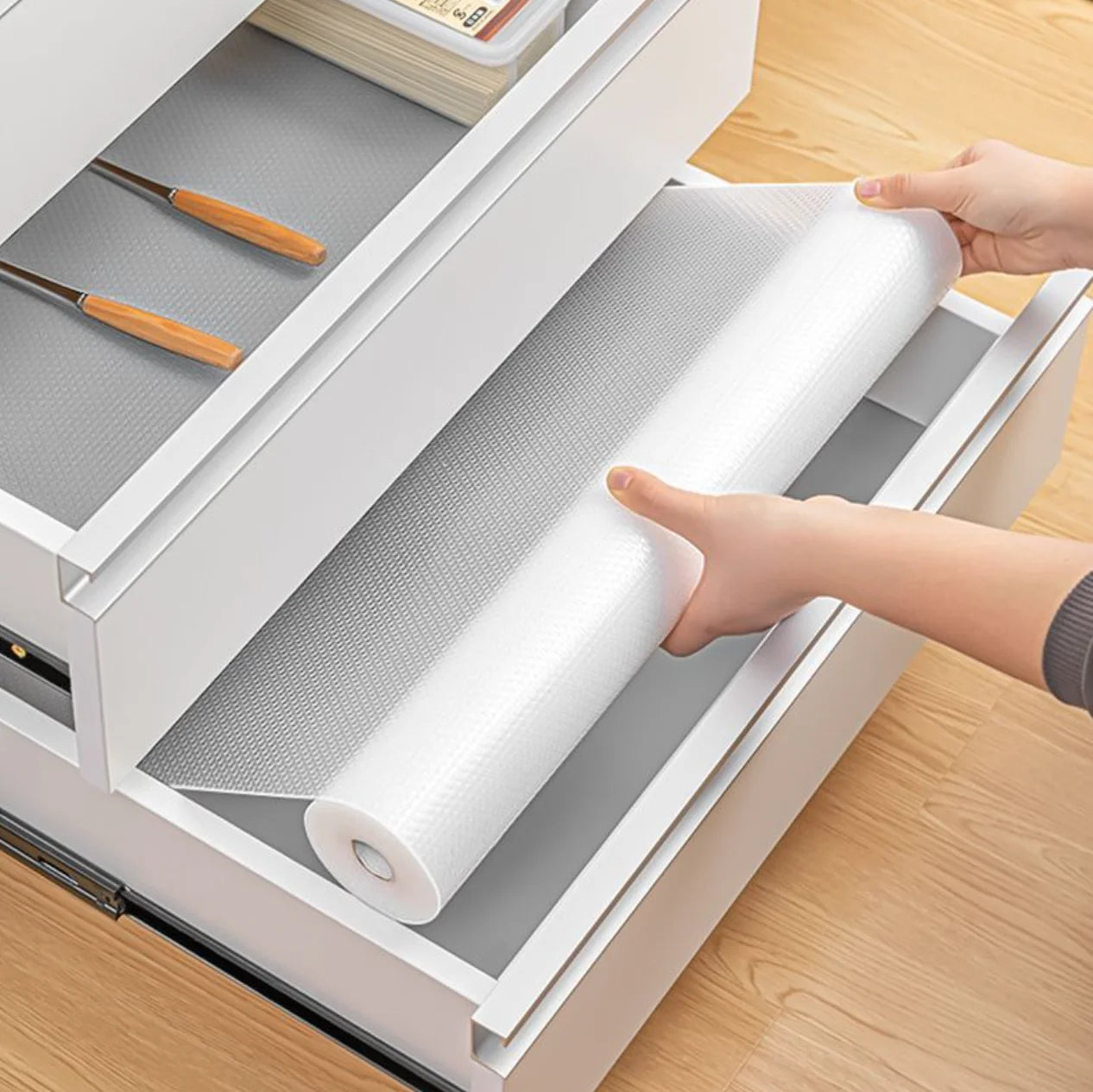 Non-Slip Drawer & Shelf Liner – Waterproof Oil-Proof Cabinet Mat (30/60cm, 1.5–5m)