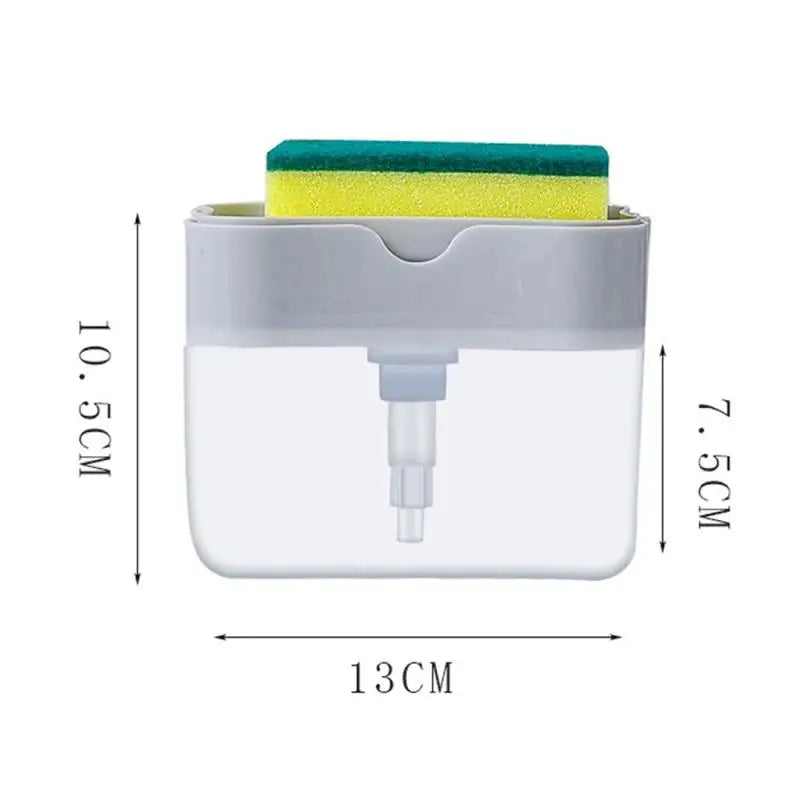 Press Soap Dispenser with Sponge Holder – Kitchen & Bathroom Liquid Detergent Dispenser