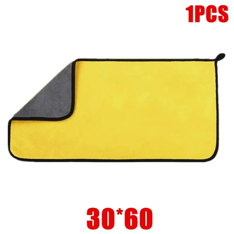 6-Piece Microfiber Car Cleaning Towels – Thick Double-Layer Drying Cloths
