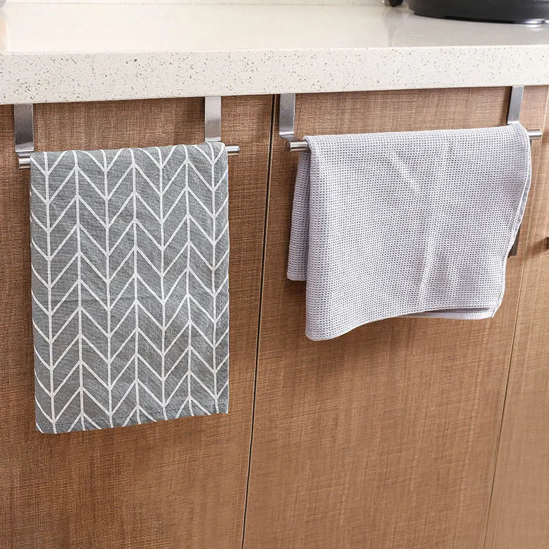 Over-Door Towel Rack – Stainless Steel Hanging Towel Bar (1/2pcs)