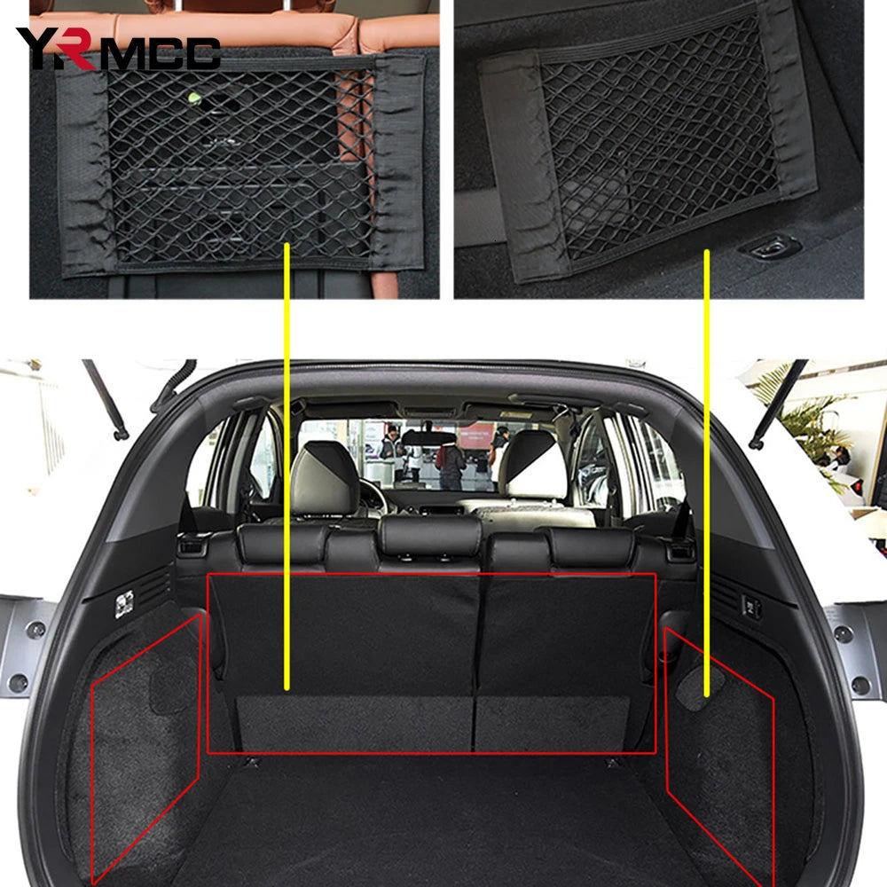 Car Trunk Mesh Organizer – Elastic Rear Storage Net Pocket