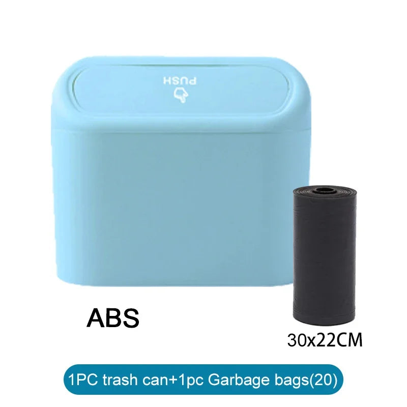 Mini Car Trash Can with Lid – Leak-Proof Interior Bin (Includes 60 Bags)