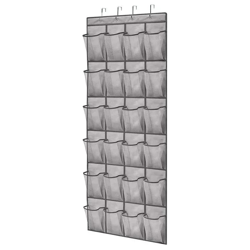 24-Pocket Hanging Shoe Organiser – Over-Door Mesh Storage Rack
