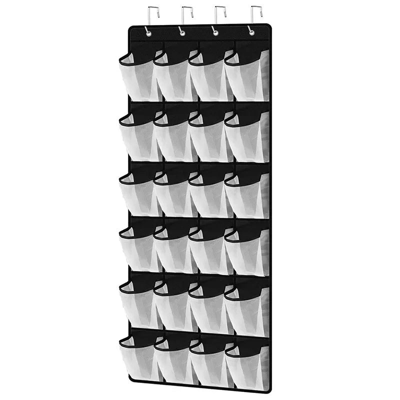 24-Pocket Hanging Shoe Organiser – Over-Door Mesh Storage Rack