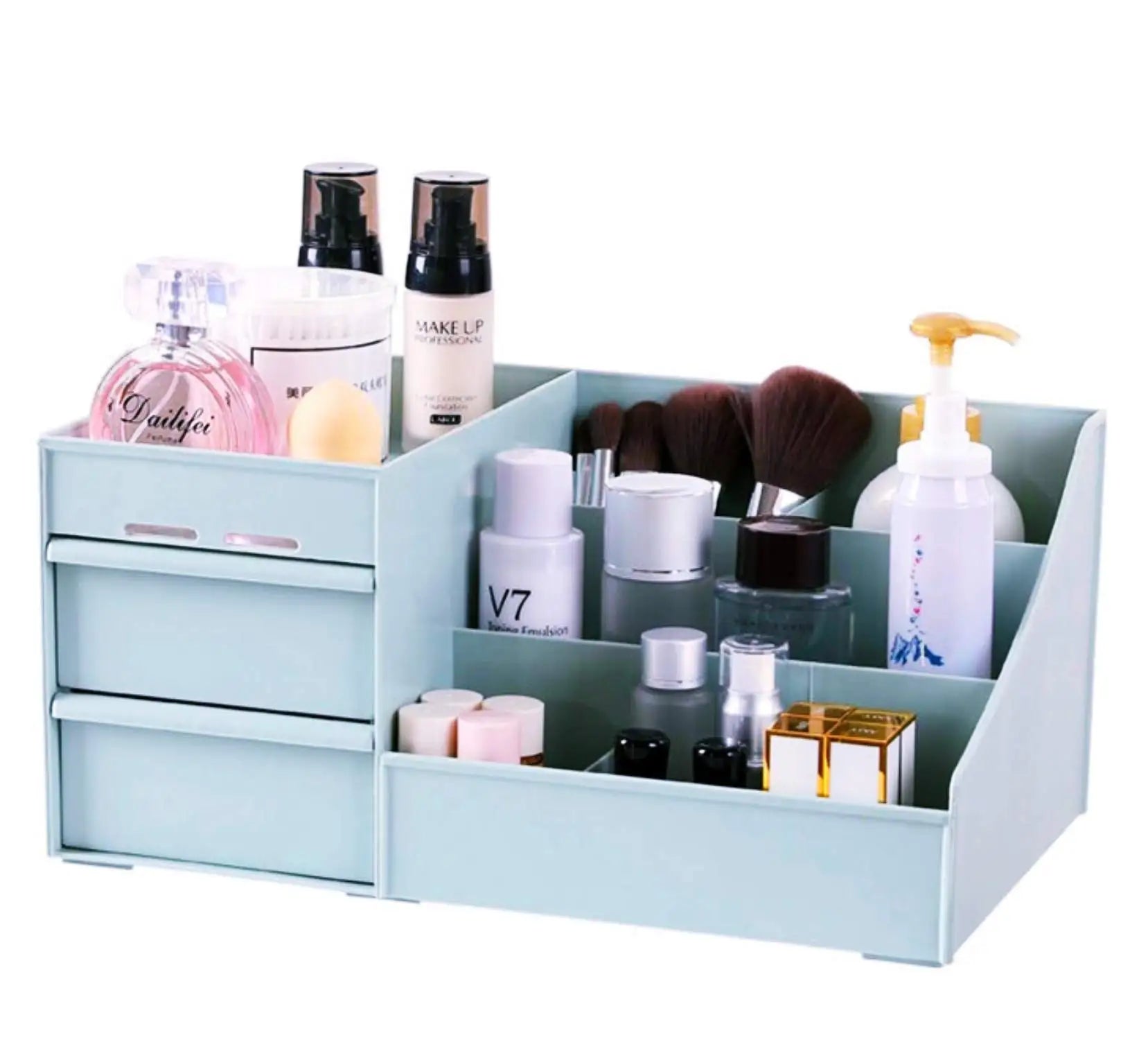 Makeup Organizer with Drawers – Vanity & Bathroom Cosmetics Storage Box
