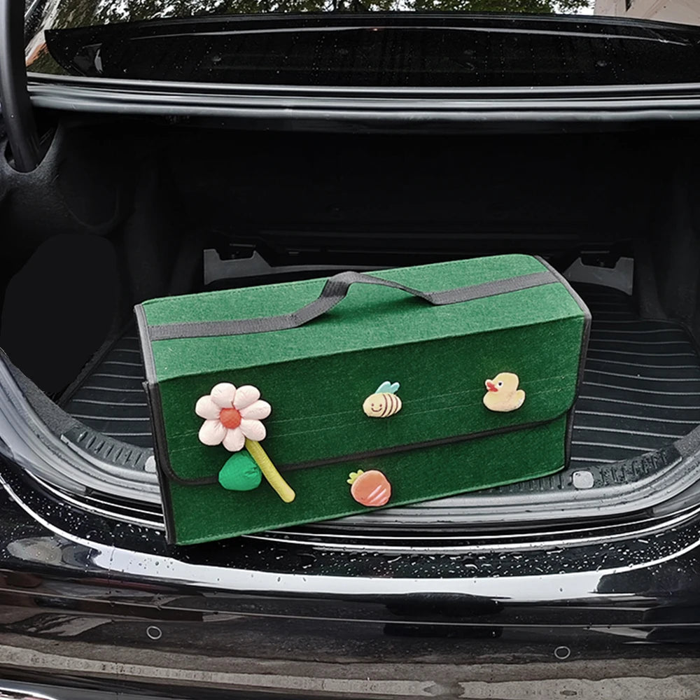 Large Anti-Slip Boot Organiser Soft Felt Car Boot Storage with Compartments Tool Bag Vehicle Accessory