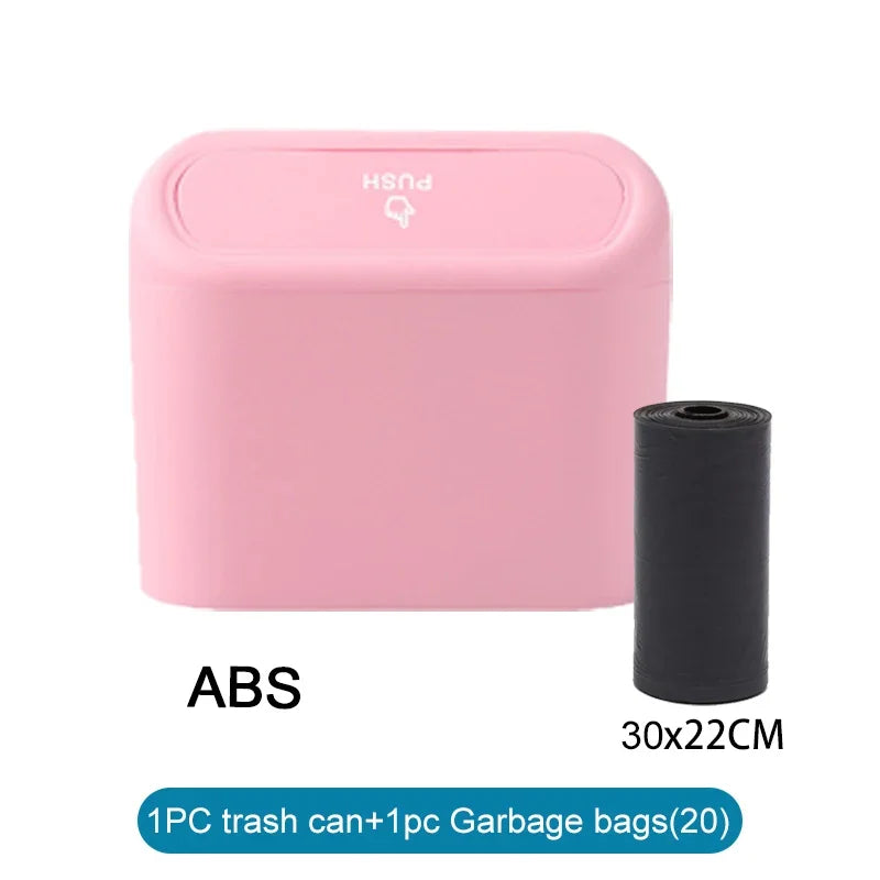 Mini Car Trash Can with Lid – Leak-Proof Interior Bin (Includes 60 Bags)
