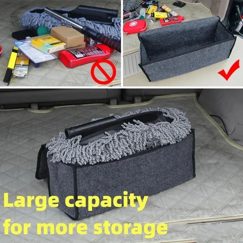 Large Anti-Slip Boot Organiser Soft Felt Car Boot Storage with Compartments Tool Bag Vehicle Accessory
