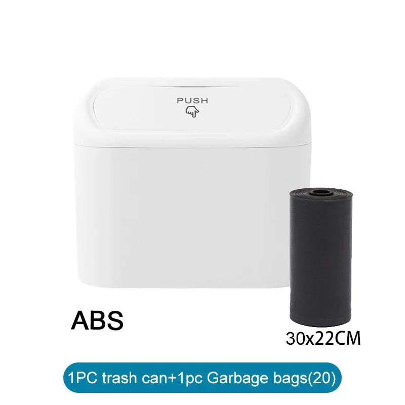 Mini Car Trash Can with Lid – Leak-Proof Interior Bin (Includes 60 Bags)