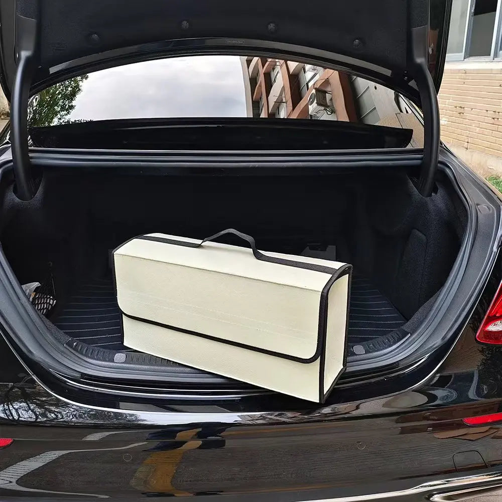 Large Anti-Slip Boot Organiser Soft Felt Car Boot Storage with Compartments Tool Bag Vehicle Accessory