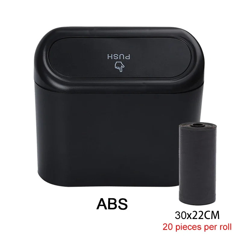 Mini Car Trash Can with Lid – Leak-Proof Interior Bin (Includes 60 Bags)