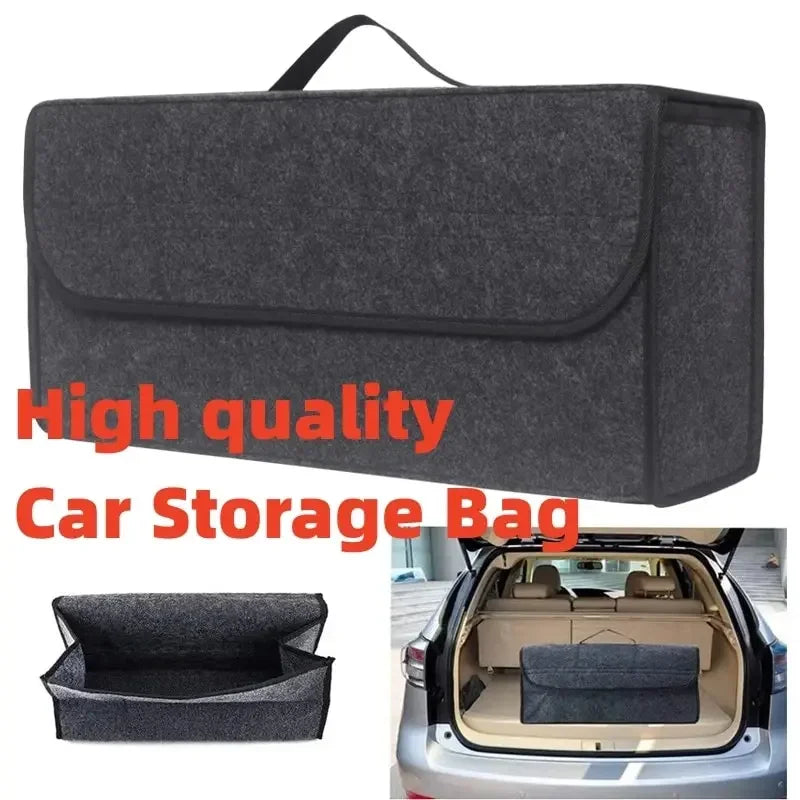 Large Anti-Slip Boot Organiser Soft Felt Car Boot Storage with Compartments Tool Bag Vehicle Accessory