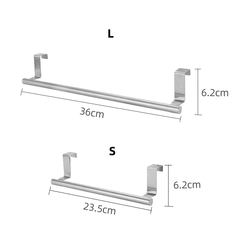 Over-Door Towel Rack – Stainless Steel Hanging Towel Bar (1/2pcs)