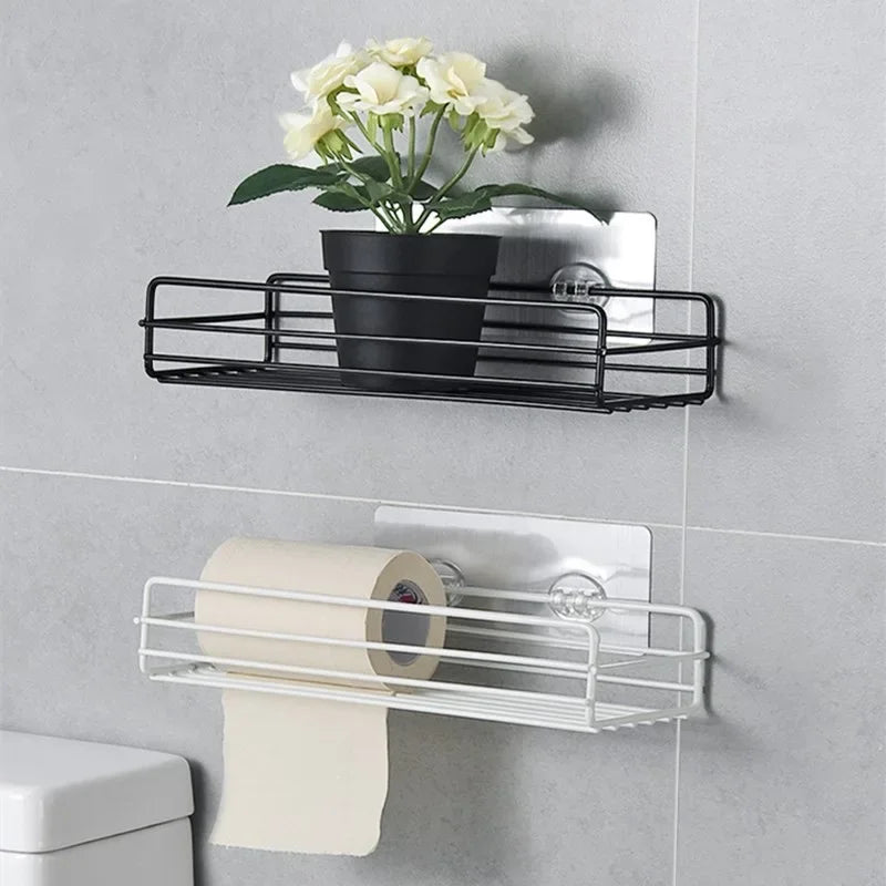 Metal Floating Wall Shelf – Multi-Purpose Bathroom & Kitchen Storage Organiser