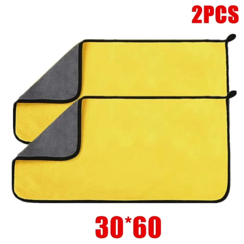 6-Piece Microfiber Car Cleaning Towels – Thick Double-Layer Drying Cloths