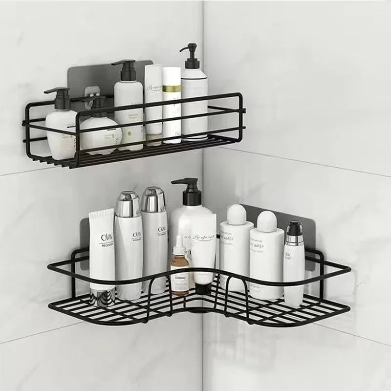 Metal Floating Wall Shelf – Multi-Purpose Bathroom & Kitchen Storage Organiser