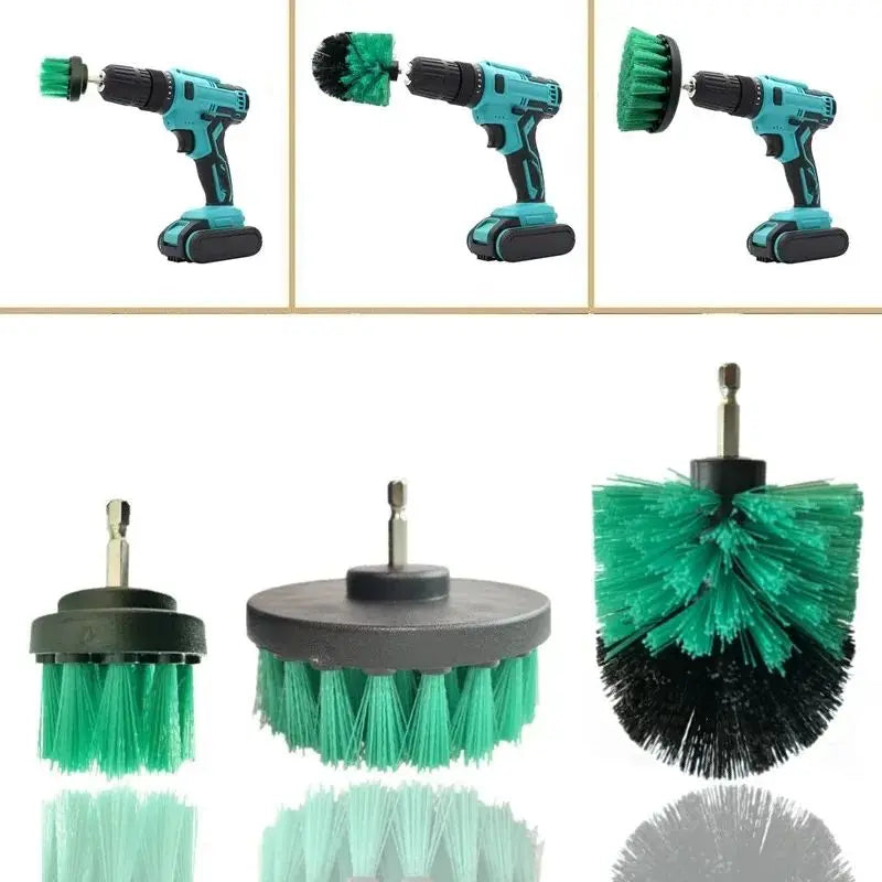 3-Piece Drill Brush Attachment Set – Power Scrubber for Bathroom & Tile Cleaning