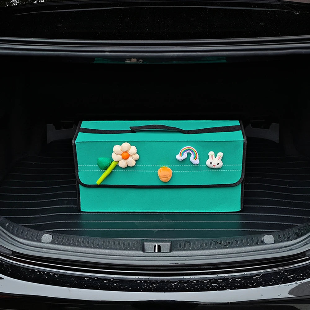 Large Anti-Slip Boot Organiser Soft Felt Car Boot Storage with Compartments Tool Bag Vehicle Accessory