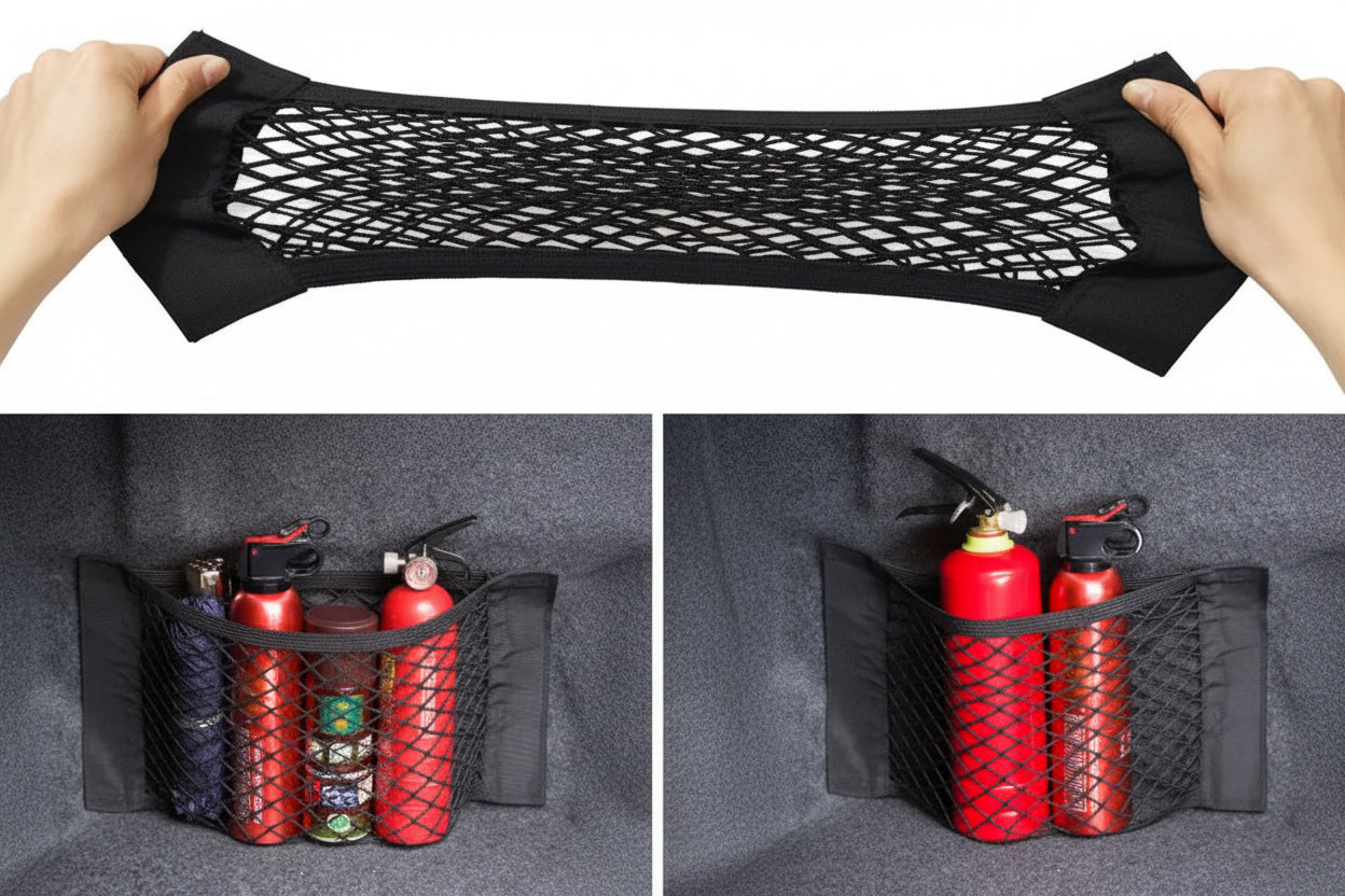 Car Trunk Mesh Organizer – Elastic Rear Storage Net Pocket