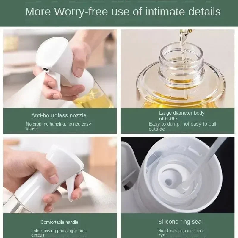 Oil Spray Bottle – Reusable Olive Oil & Vinegar Mist Sprayer for Cooking