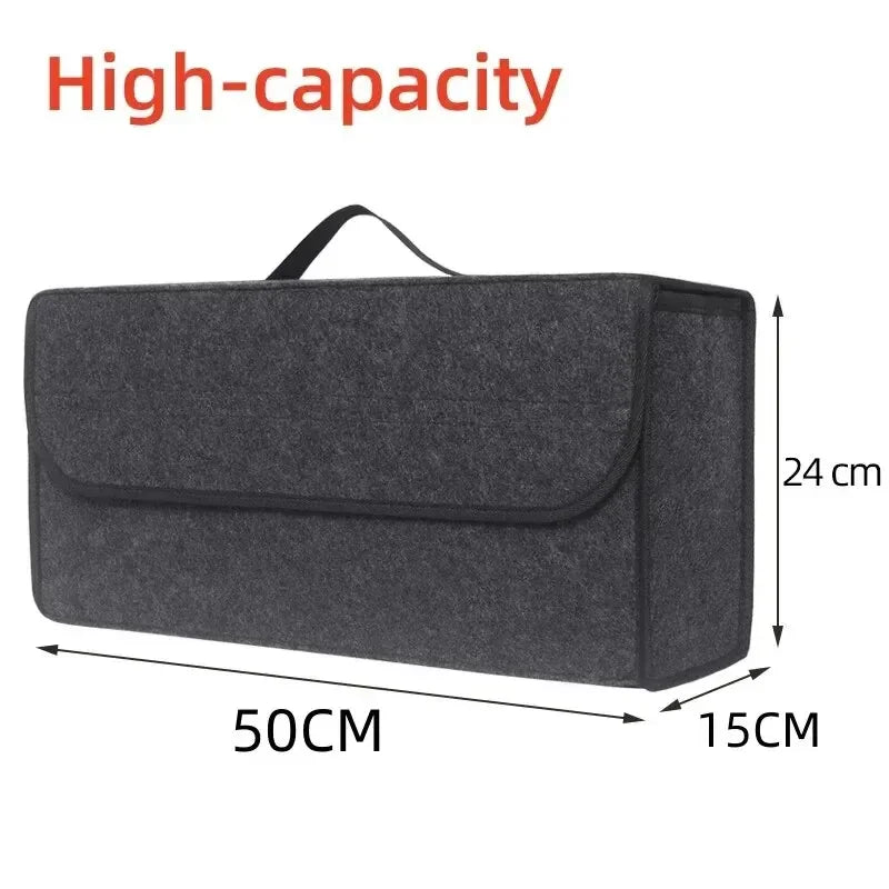Large Anti-Slip Boot Organiser Soft Felt Car Boot Storage with Compartments Tool Bag Vehicle Accessory