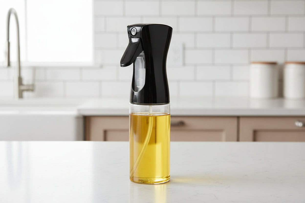 Oil Spray Bottle – Reusable Olive Oil & Vinegar Mist Sprayer for Cooking