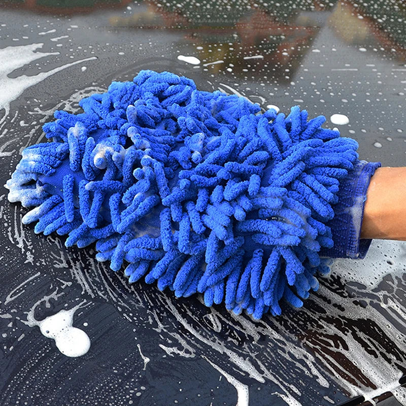 Chenille Microfiber Car Wash Glove – Double-Sided Plush Cleaning Mitt for Detailing